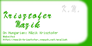 krisztofer mazik business card