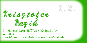 krisztofer mazik business card